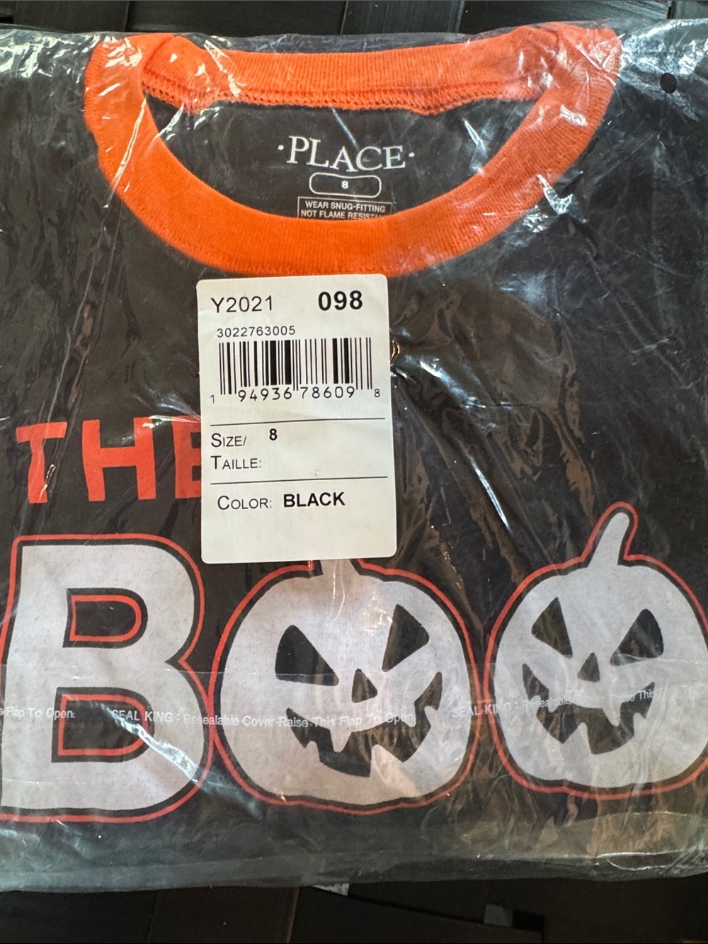 The Children's Place Black and Orange Halloween Pumpkin Pajama Set